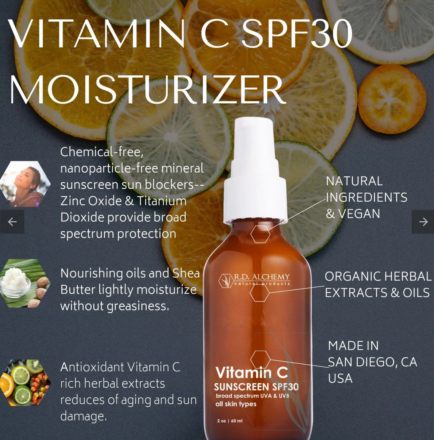 Vitamin C Moisturizer SPF 30 Sunscreen 2 oz.